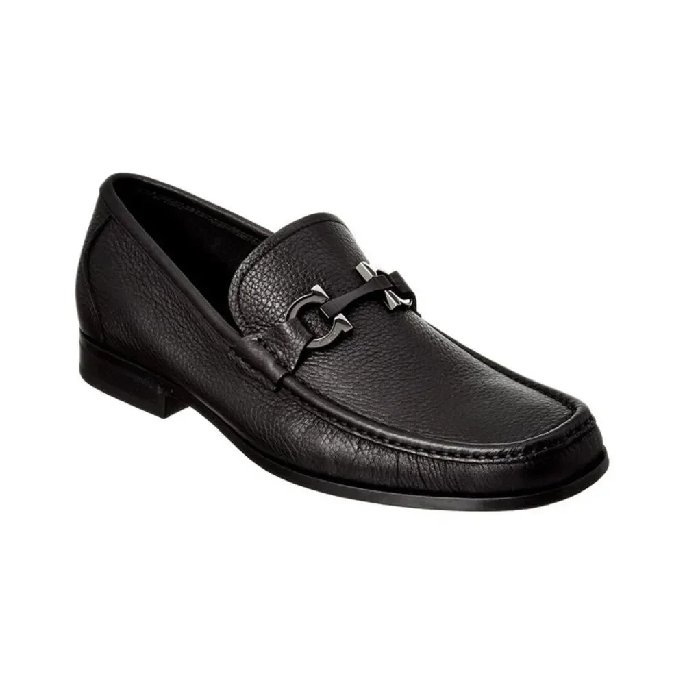 Ferragamo Grandioso Gancini Bit Leather Moccasin